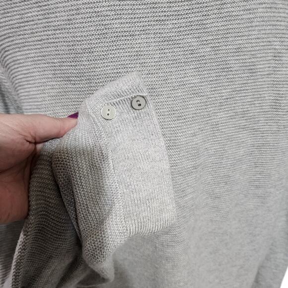Talbots LIGHT Grey Neck‎ Detail Tunic Length Heavyweight Cozy Sweater Plus 3X - Picture 5 of 9